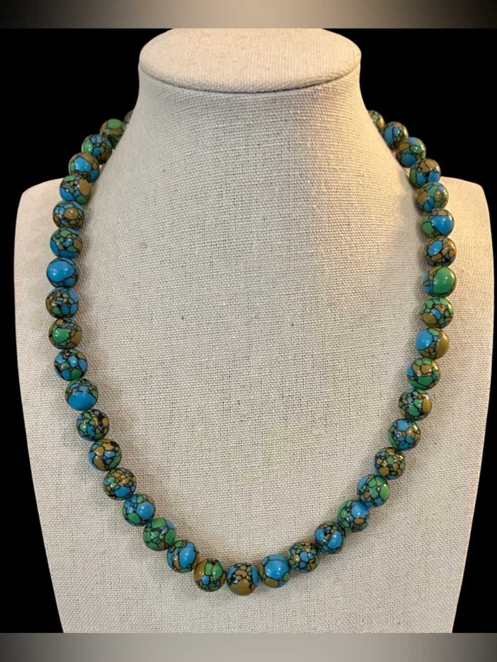 Sea Sediment Jasper Round Beaded Necklace w/Sterling Clasp - Picture 3 of 17